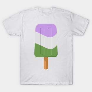 Cute Genderqueer Pride Flag Popsicle T-Shirt